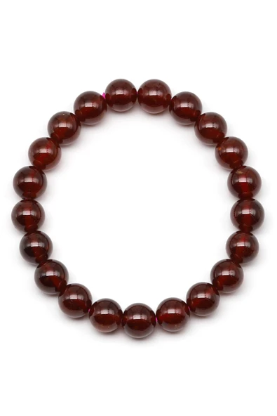 Garnet Doğal Taş Bileklik 9 mm Küre Kesim - Resim 2
