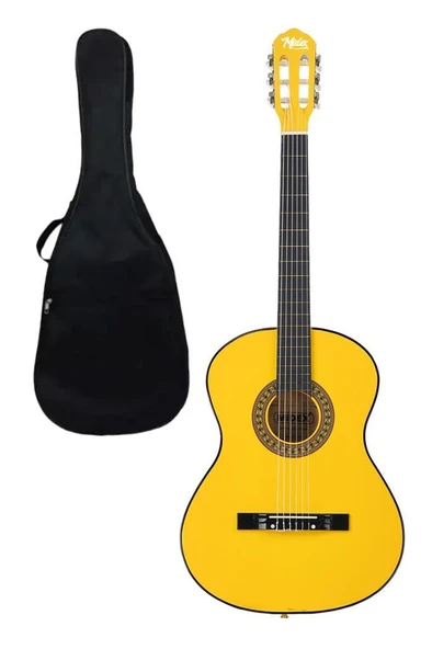 Midex CG-270YLW Sarı Renk Klasik Gitar 4/4 Yetişkin Boy Sap Ayarlı Full Set - Resim 3