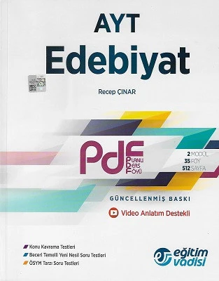 AYT Edebiyat Güncel PDF Planlı Ders Föyü Eğitim Vadisi ürün görseli