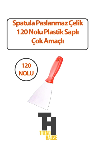 Spatula Paslanmaz Çelik 120 No'lu Plastik Saplı Çok Amaçlı