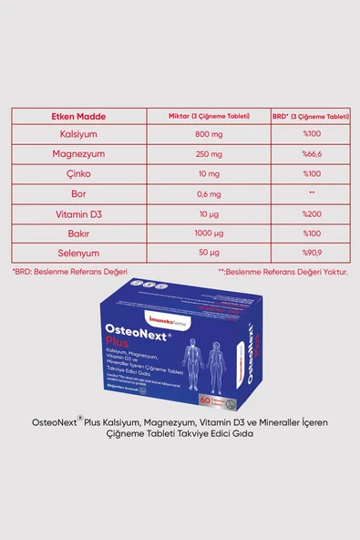 Imuneks Osteonex®Plus Çiğneme 60'lı Tablet - Resim 2
