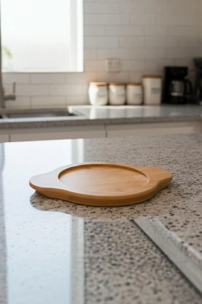 Bambum Pade - Yuvarlak Sahan 12 cm Bambu Altlık - Resim 3