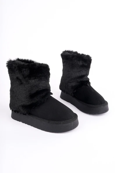 Muggo COZY Kürklü Kalın Taban Çocuk Kışlık Mini Bot - 6