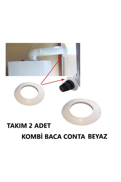 Kombi Baca Contası Lastik Sızdırmaz Conta 2 li Takım Beyaz ürün görseli 1