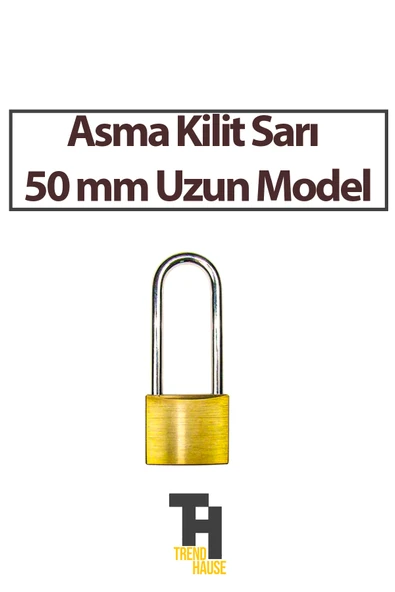 Asma Kilit Sarı 50 mm Uzun Model