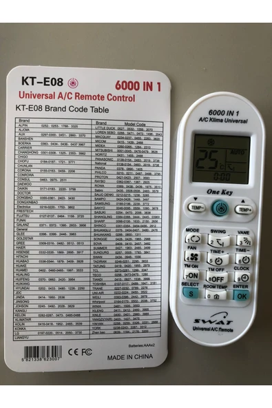 Swat AKILLI KLİMA KUMANDASI TÜM MODELLERLE UYUMLU  6000 MODEL - Resim 2