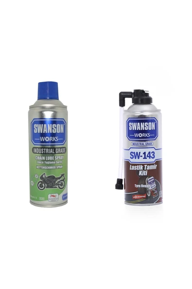 Spreycim Lastik Tamir Kiti Köpüğü + Zincir Yağlayıcı Sprey İkili Set 400 ML ürün görseli