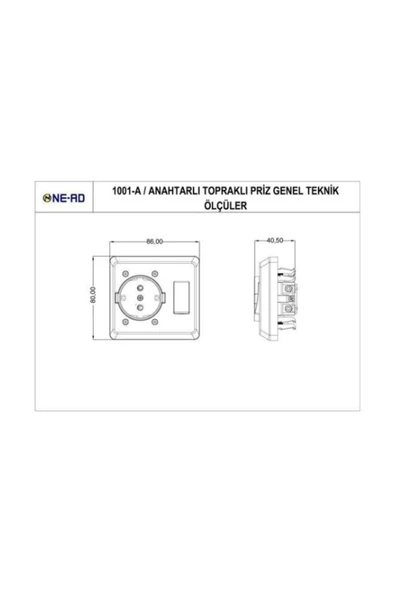 NE-AD Nead Topraklı Anahtarlı Priz - 3