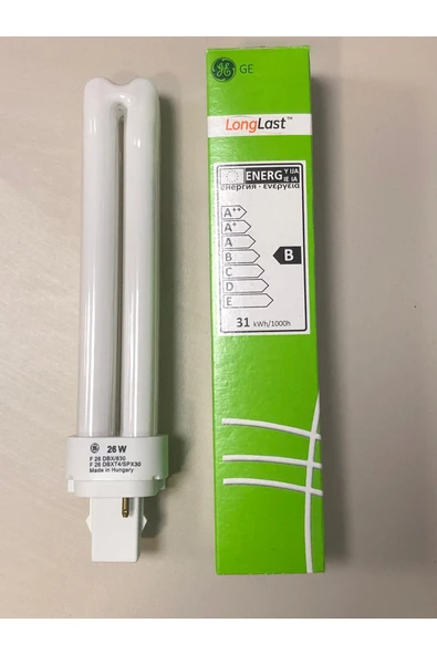 General Electric G/e Plc Lamba 26w/830 2p 3000 Kelvin 1800 Lümen Sarı Boy:16.5cm ( 10w-13w-18w Yerine Olmaz ) - Resim 3