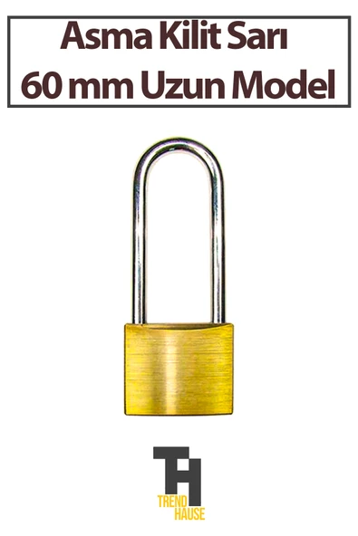 Asma Kilit Sarı 60 mm Uzun Model