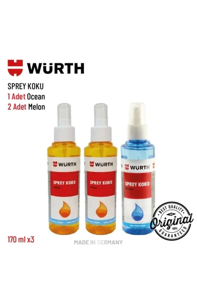 Würth 3'lü Sprey Koku Setleri ( 2 Melon + Ocean) ürün görseli