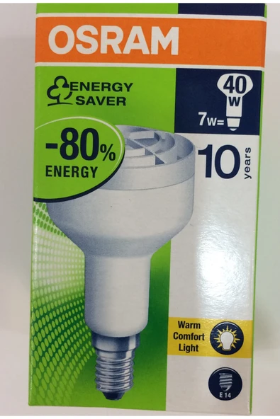 Osram R50 SPOT AMPUL - 7w=40w Sarı 2500 Kelvin TASARRUFLU LAMBA - E14 İNCE DUYLU - Resim 3