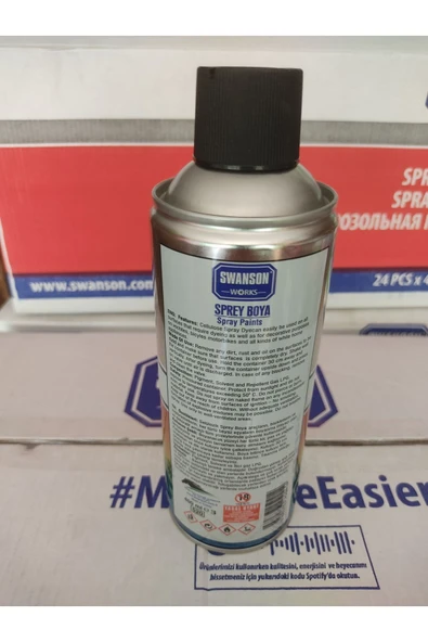 SWANSON Siyah Sprey Boya 400ml - 3