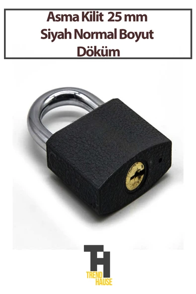 Asma Kilit Siyah 25 mm Normal Boyut Döküm