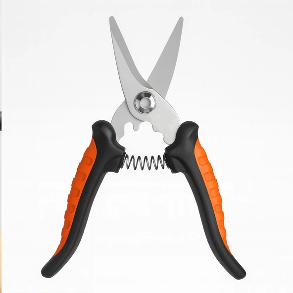 Çok Amaçlı Paslanmaz 7 İnç Çelik Makas Profesyonel Kesim İçin Ergonomik Saplı Mutfak Ofis Makası ürün görseli