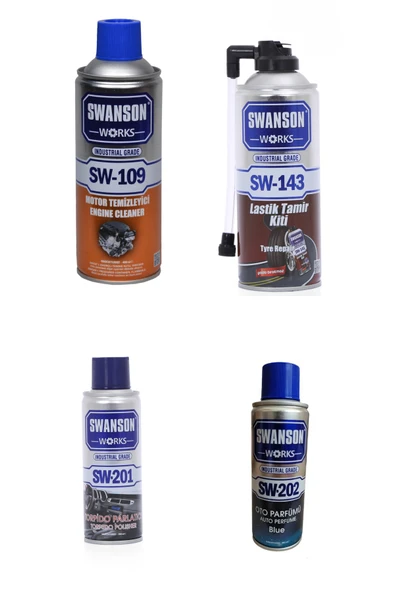 Spreycim Motor Temizleyici + Lastik Tamir Köpüğü + Oto Parfüm + Torpido Parlatıcı Sprey 4'lü Set ürün görseli