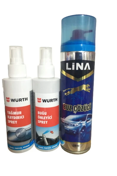 Würth Buğu Önleyici + Yağmur Kaydırıcı 150 ml + Lina Buz Çözücü ürün görseli