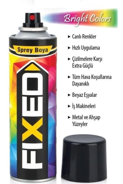 FIXED Sgs Sprey Boya Siyah(PARLAK)tir 225ml