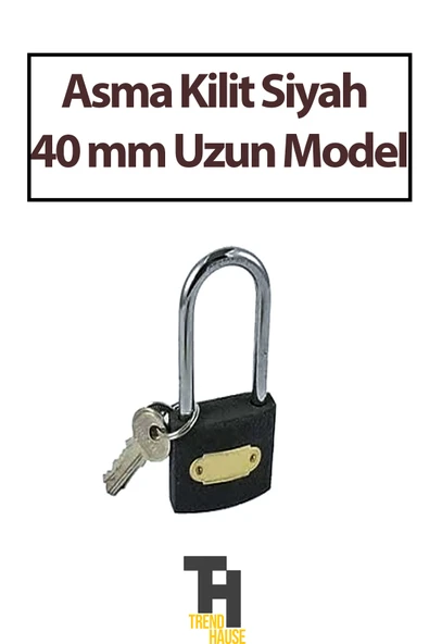 Asma Kilit Siyah 40 mm Uzun Model