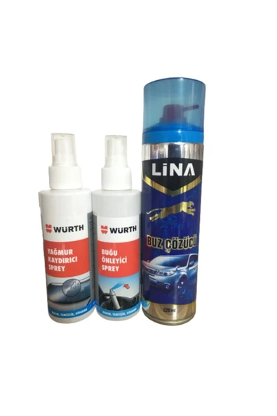 Würth Buğu Önleyici + Yağmur Kaydırıcı 150 ml + Lina Buz Çözücü - Resim 2