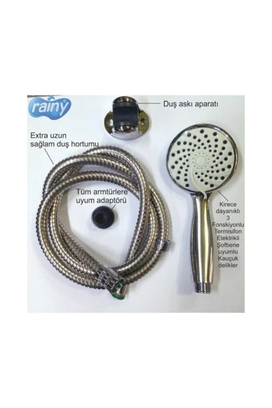 DIAMOND Rainy Swırl 3 Fonksiyonlu Mafsallı Duş Seti