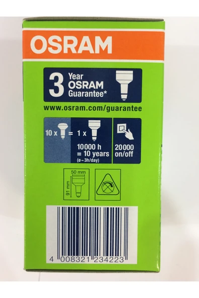 Osram R50 SPOT AMPUL - 7w=40w Sarı 2500 Kelvin TASARRUFLU LAMBA - E14 İNCE DUYLU - Resim 2