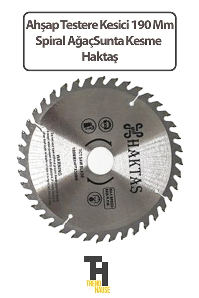 Ahşap Testere Kesici 190 Mm Spiral Ağaç Sunta Kesme Haktaş