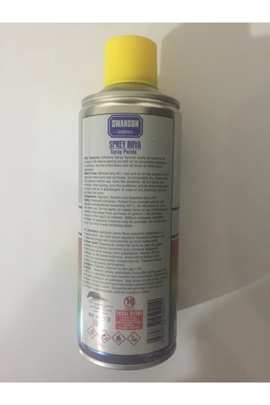 SWANSON Sarı Sprey Boya 400ml - Resim 2