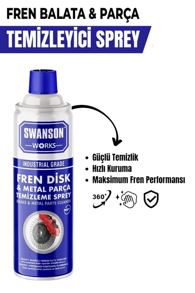 SWANSON WORKS Fren Disk & Parça Temizleme Spreyi 500 ML - Resim 3