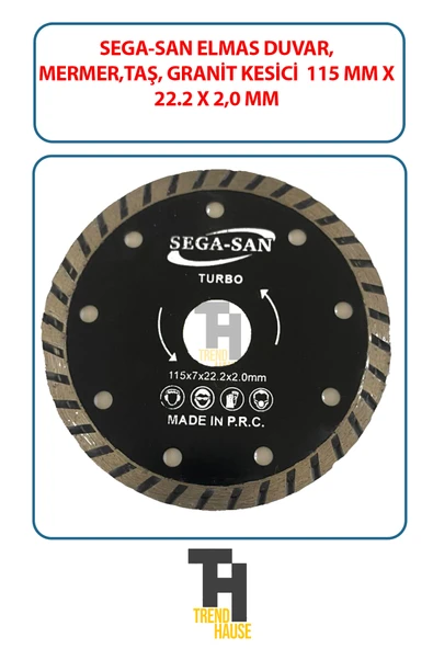 SEGA-SAN Elmas Mermer, Duvar,Taş, Granit Kesici, Ağız, 115 Mm X 22.2 X 2.0 Mm Spiral