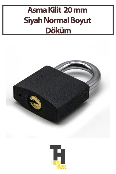 Asma Kilit Siyah 20 mm Normal Boyut Döküm