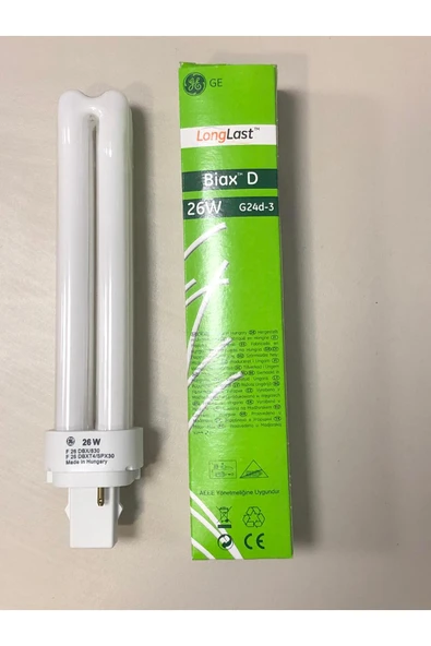 General Electric G/e Plc Lamba 26w/830 2p 3000 Kelvin 1800 Lümen Sarı Boy:16.5cm ( 10w-13w-18w Yerine Olmaz ) - Resim 2