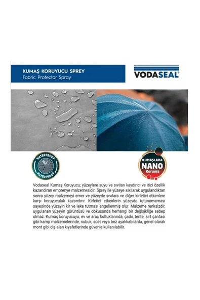 Vodaseal Vodeaseal Kumaş Koruyucu Su Kaydırma Özellikli Sprey 200 ml - Resim 3