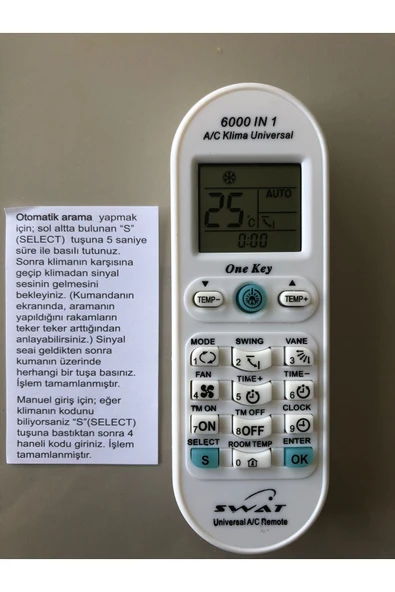 Swat AKILLI KLİMA KUMANDASI TÜM MODELLERLE UYUMLU  6000 MODEL - Resim 3