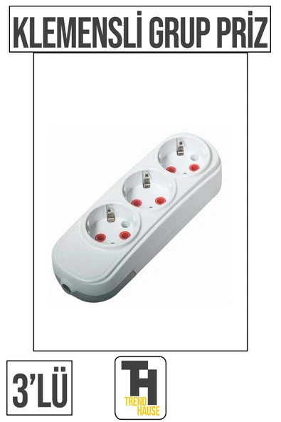 3’lü Klemensli Grup Priz