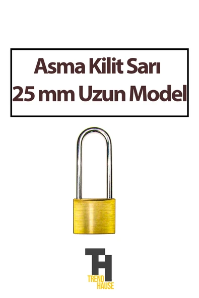 Asma Kilit Sarı 25 mm Uzun Model