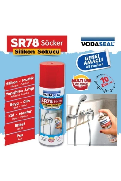 Vodaseal Leak Fix Su Sızdırmaz Sprey Şeffaf 396 Gr + Silikon Boya Pas Sökücü Sr78 200 Ml - Resim 5