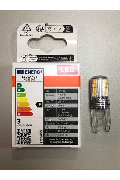 Osram 3 ADET OSRAM G9 LED  3W =30W 320 LÜMEN 4000 KELVİN GÜNIŞIĞI - Resim 2