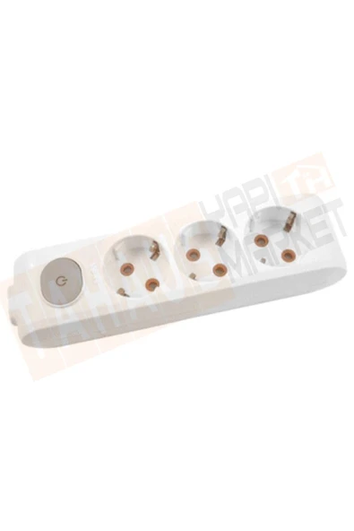 VİKO Viko Multi-let Üçlü Grup Priz Anahtarlı Topraklı Klemensli Beyaz (ÇOCUK KORUMALI) ürün görseli 1