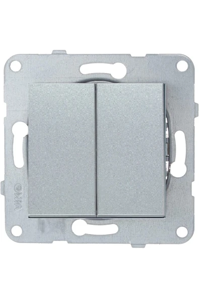 VİKO Artline Novella-trenda Gümüş Ikili Anahtar Komütatör - Çerçevesiz