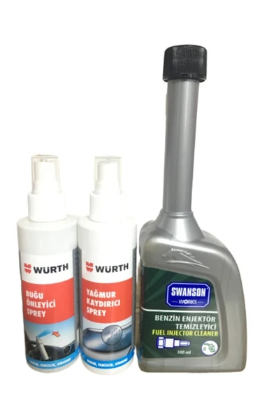 Würth Swanson Works Benzin Enjektör Temizleyici 300 Ml Buğu Önleyici + Yağmur Kaydırıcı Sprey 150 M ürün görseli