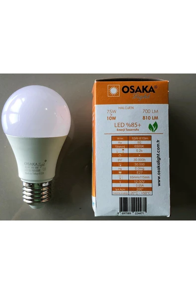 Osaka 3 ADET 12-30V E 27 LED LAMBA  10W=75W 810 LÜMEN 6500KELVİN BEYAZ - Resim 3