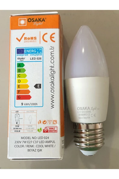 Osaka 5 ADET OSAKA E 27 LED BUJİ  9W=50W 810 LÜMEN 6500 KELVİN BEYAZ ürün görseli 1