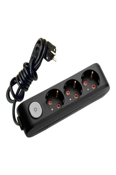 VİKO Multi-let 3 Lü Siyah Anahtarlı Grup Priz 2mt ürün görseli 1