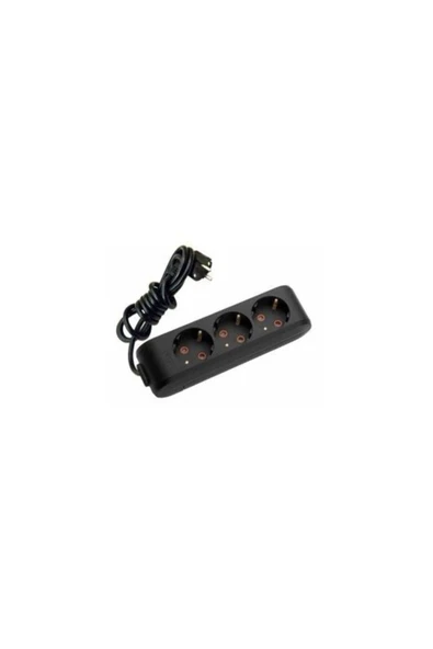 VİKO Multi-let Siyah Üçlü Priz Topraklı Kablolu Çocuk Korumalı 3 Metre Siyah ürün görseli 1