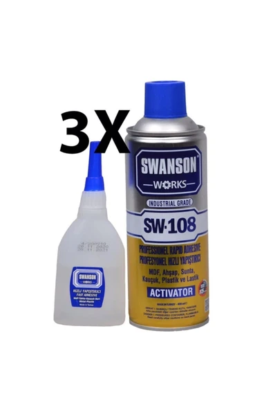 SWANSON WORKS Hızlı Yapıştırıcı 250 Ml 3 Adet