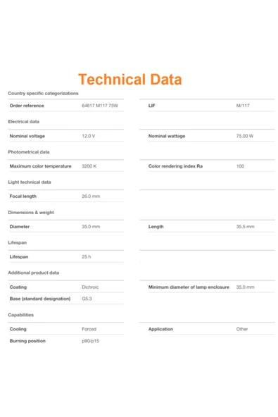 Osram 12v 75w G5.3 Çanak Spot Ampul (dental Lamp) 64617 - Resim 4