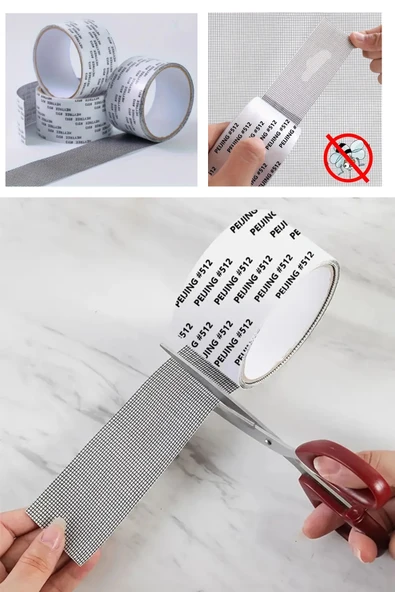 Nactumu Güçlü Yapışkanlı Sineklik Tamir Bandı, Sinek Önleyici Yama Bandı 2 mt x 5 cm ürün görseli 1