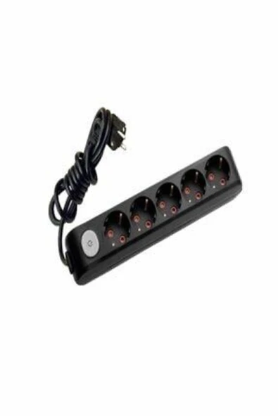 VİKO Multilet 5 Li Beşli Siyah Anahtarlı 2 Mt Metre Grup Priz Uzatma Kablosu Çocuk Korumalı ürün görseli 1