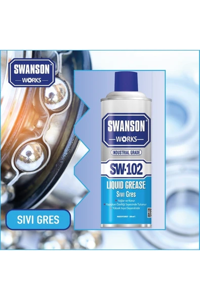 SWANSON WORKS Sıvı Gres Yağı Rulman Dişli Yağlama Zincir Yağlayıcı Sprey 400 Ml - Resim 2